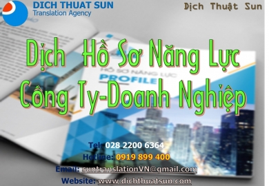 Dịch Thuật Hồ Sơ Năng Lực Công Ty/Doanh Nghiệp (Company Profile) 