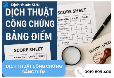 DỊCH CÔNG CHỨNG BẢNG ĐIỂM XIN VIỆC NƯỚC NGOÀI TẠI QUẬN 3