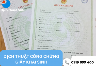 DỊCH THUẬT CÔNG CHỨNG GIẤY KHAI SINH TẠI ĐỒNG NAI