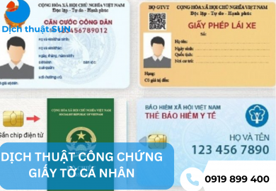 DỊCH THUẬT CÔNG CHỨNG GIẤY TỜ CÁ NHÂN TẠI BÌNH DƯƠNG