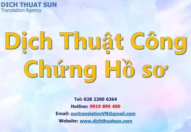DỊCH THUẬT SUN DỊCH HỒ SƠ CÁ NHÂN ĐI NƯỚC NGOÀI